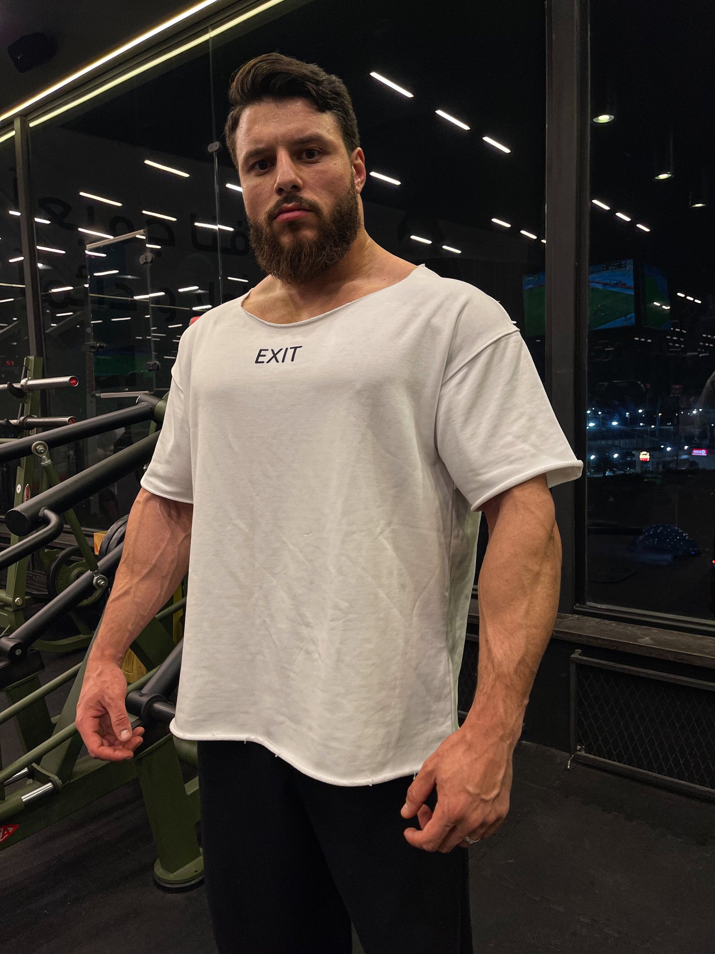 Oversized Wide Neck T-Shirt (White)