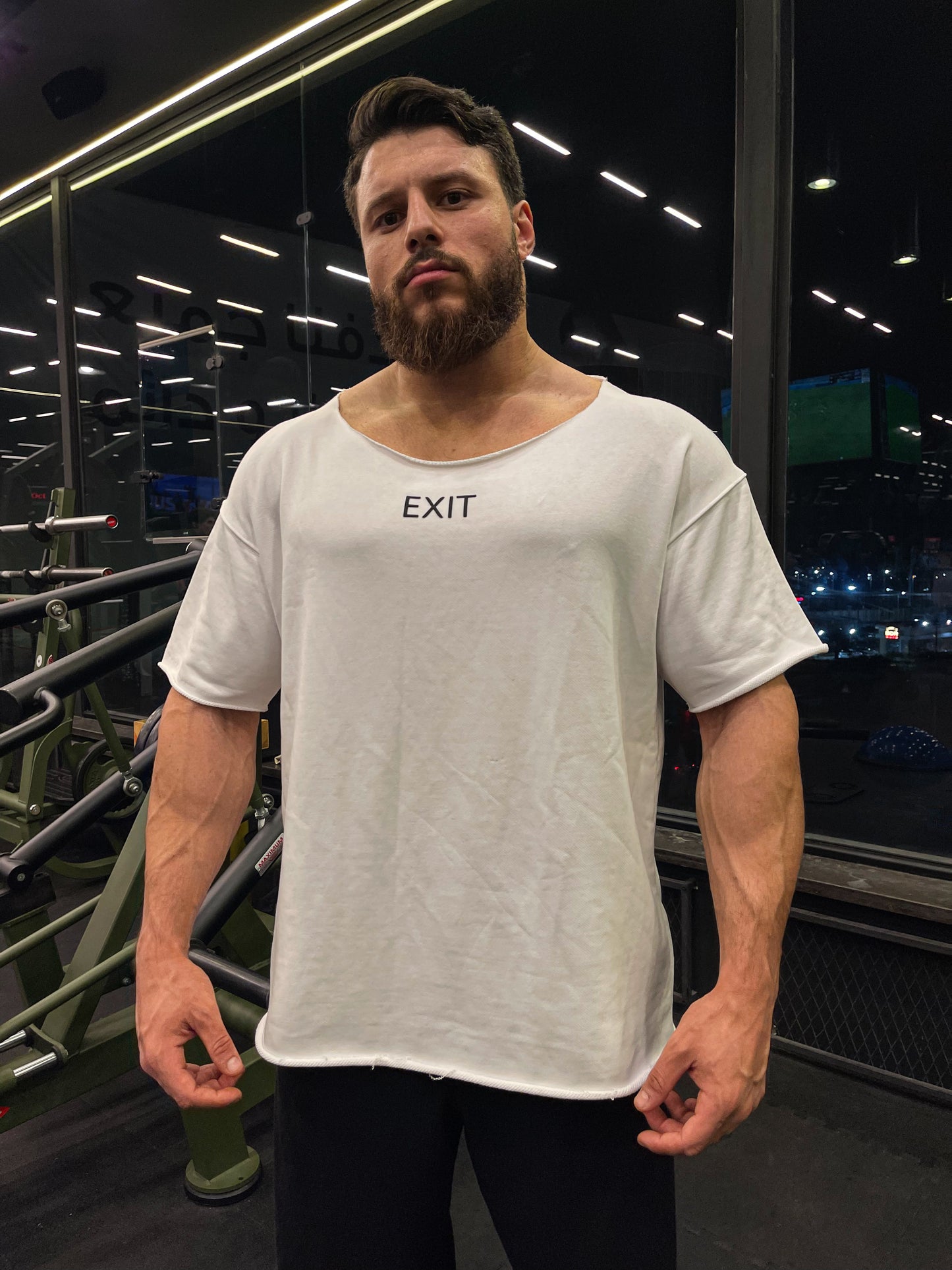 Oversized Wide Neck T-Shirt (White)