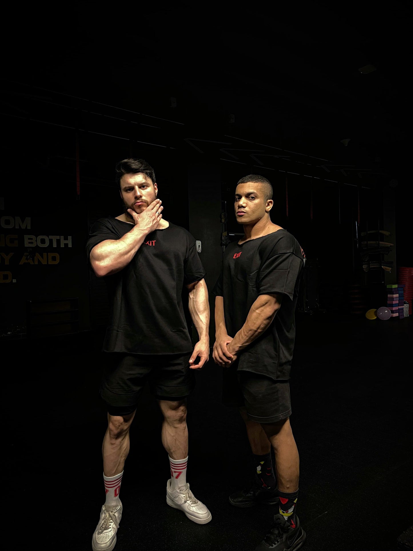 Wide Neck Oversized T-Shirt - Black V1