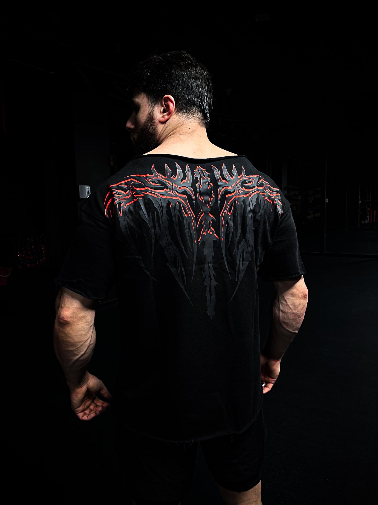 Wide Neck Oversized T-Shirt - Black V1