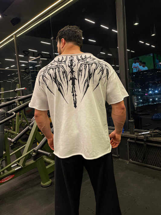 Oversized Wide Neck T-Shirt (White)