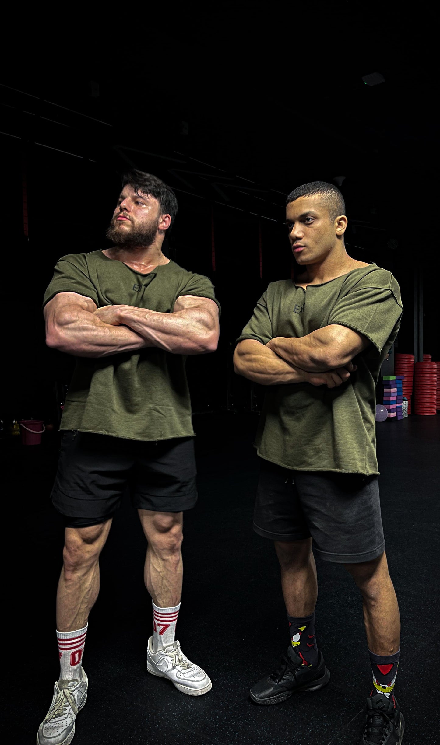 Wide Neck Oversized T-Shirt - Olive V1