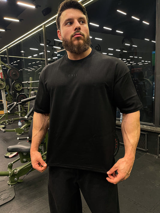Over Sized T-shirt Cropped fit (Black)