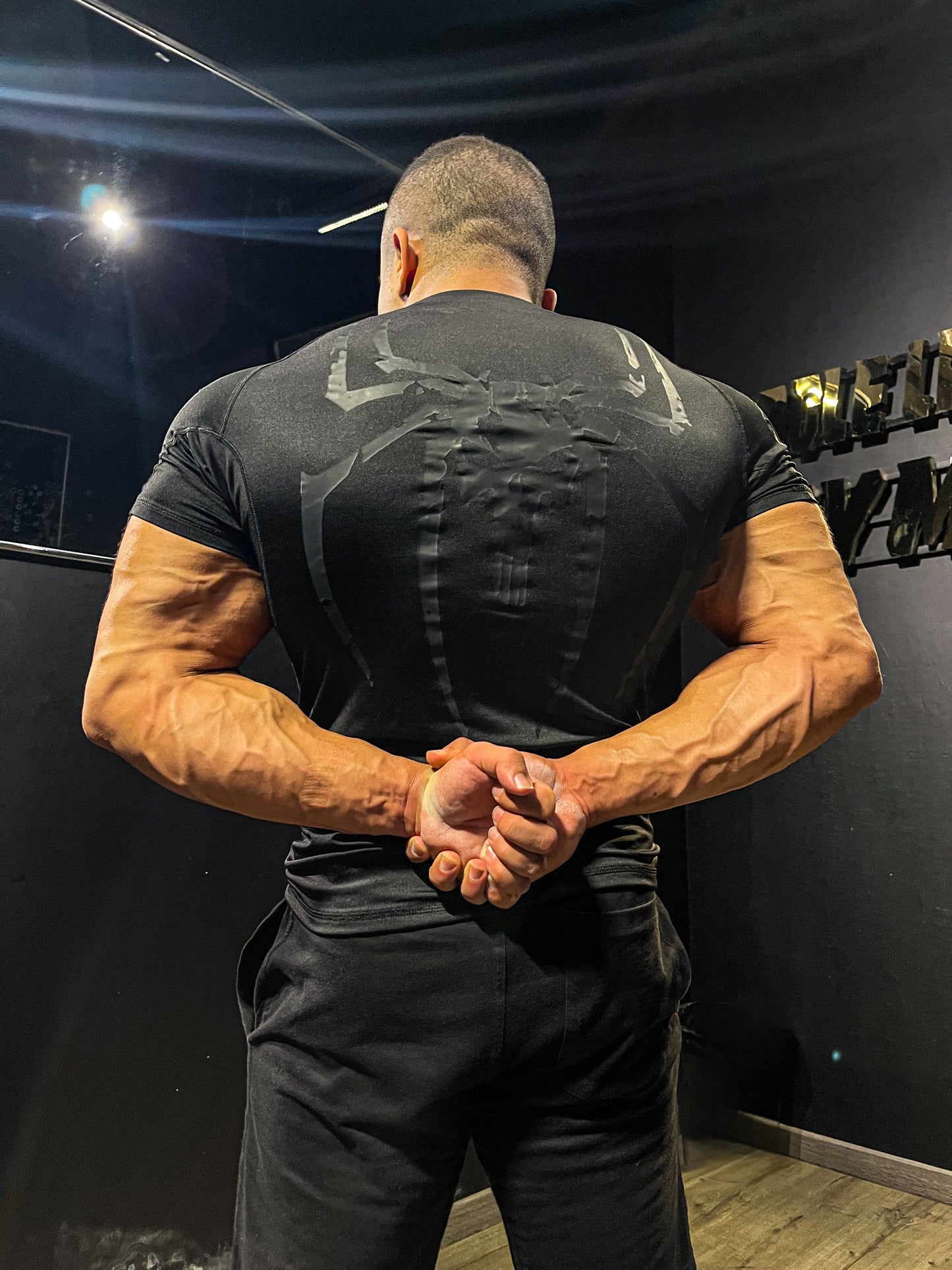 Compression T-Shirt Black (SpiderxPunisher)
