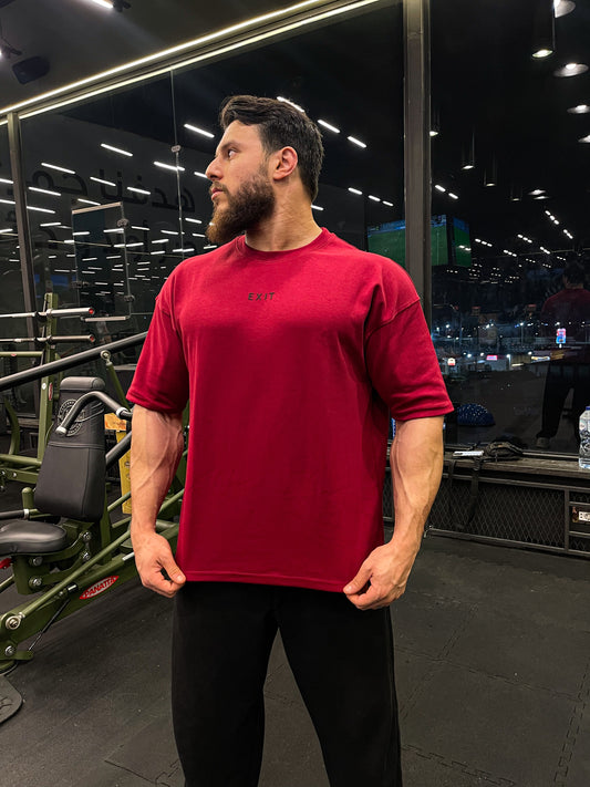 Oversized T-Shirt Cropped Fit (Burgundy)